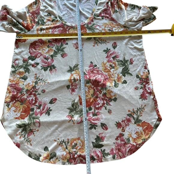 Womens Top  1X Cream Floral Lightweight Summery Spring Conservative Modest - Picture 2 of 8
